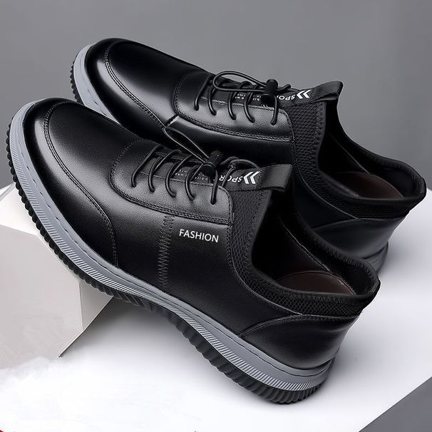 Douyin New Casual Leather Breathable Men's Bottom Soft Panel Driving Peas Shoes_desvips.com