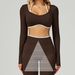 Cross-Border Seamless Color-Block Long Sleeve Two-Piece Slim Fit Yoga T-Shirt Running Sports Fitness Top_desvips.com