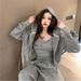 Casual Sports Suit For Women, Autumn New Loose Slimming Sweatshirt Jacket Vest Jogger Pants Three-Piece Set Stylish_desvips.com
