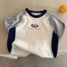 Children's Letter Print T-shirt Boys, Short Sleeve, 2026 Summer New Style, Toddler Raglan Sleeve Color Block Trendy Baby_desvips.com