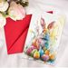 New Greeting Card Et Colored Egg Rabbit, Folded In Half With Envelope For Leaving Meage And Bleing, Eater_desvips.com