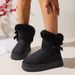Large Size Snow Boots Women's 2025 Winter New Casual Bow Hairy Mouth Warm Outer Wear Thick-soled Cotton Boots_desvips.com