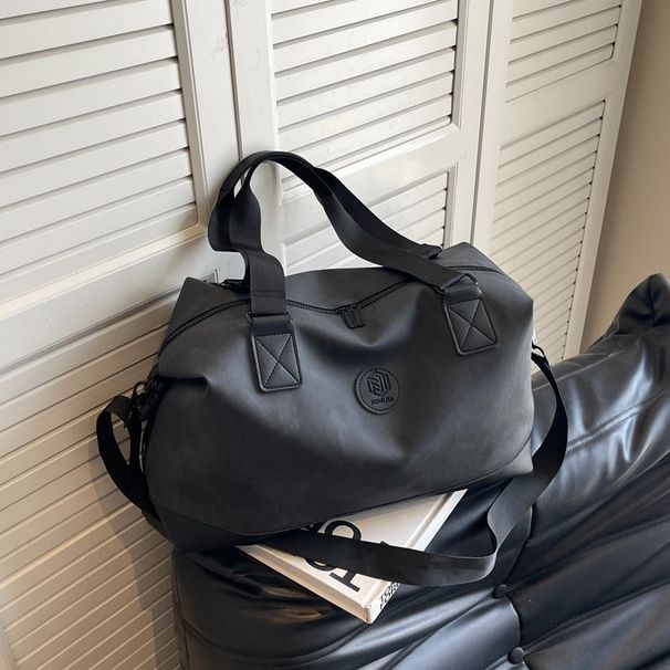 New Travel Trendy Casual Large Capacity Luggage Storage PU Leather Single Shoulder Handheld Sports Gym Bag_desvips.com