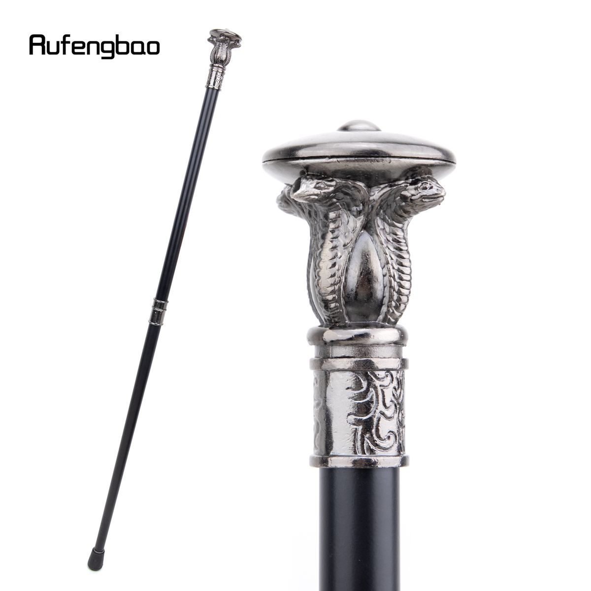Four Head Snake Pharaoh Walking Cane Fashion Decorative Cane For Halloween For Cosplay And Parties, For Cosplay & Party 93cm_desvips.com