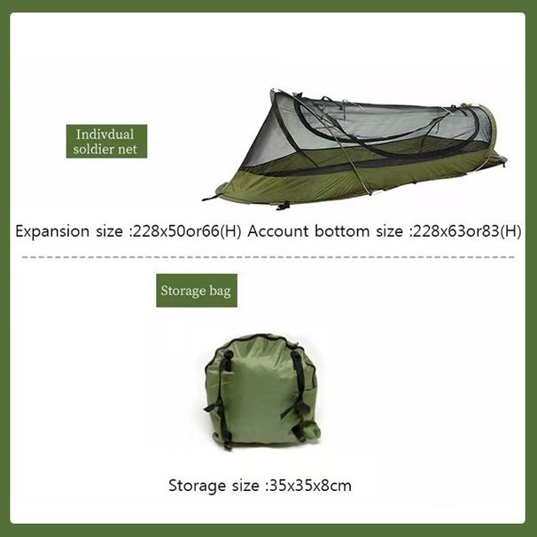 Aishang New Single Tactical Mosquito-proof Waterproof Camping Tent Can Be Paired With Outdoor Folding Bed_desvips.com