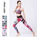 PeakGo Cross-Border Hot-Selling Printed Pants Women's Set Sports Backless Bra European And American Style Quick-Dry Fitness_desvips.com