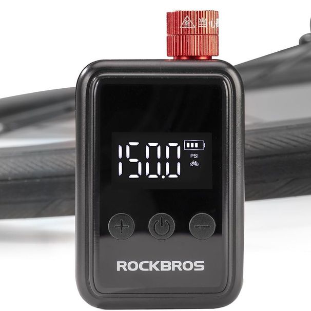 ROCKBROS Electric MINI Bike Pump 150PSI Portable Air Pump With LED Display_desvips.com