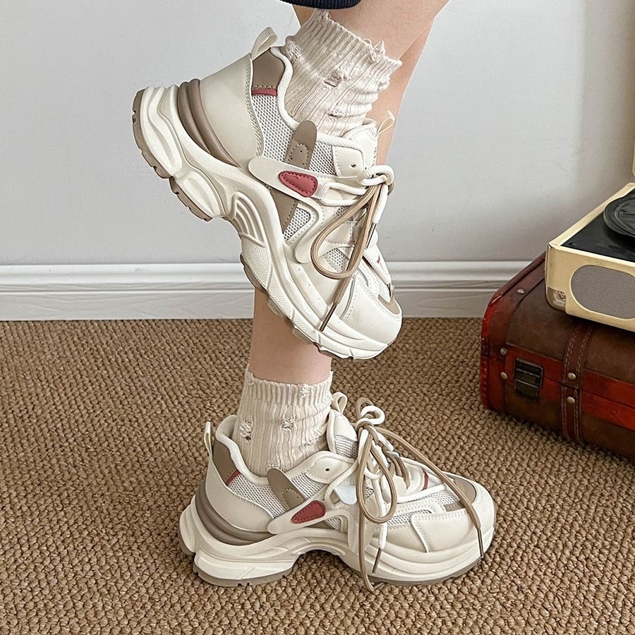 Showy Feet, Small Height, Thick Sole, Casual Versatile Dad , New Spring And Autumn Lightweight Sports_desvips.com