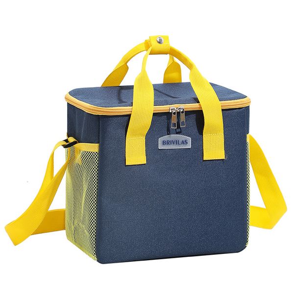 Large Insulated Lunch Box Square Aluminum Foil Thermal Food Bag For Picnic Office Leakproof Meal Container Carrier With Handles_desvips.com