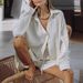 European American Style Women's Casual Two-Piece Set 2023 Summer New Long Sleeve Shirt Top And Shorts Sports Suit_desvips.com