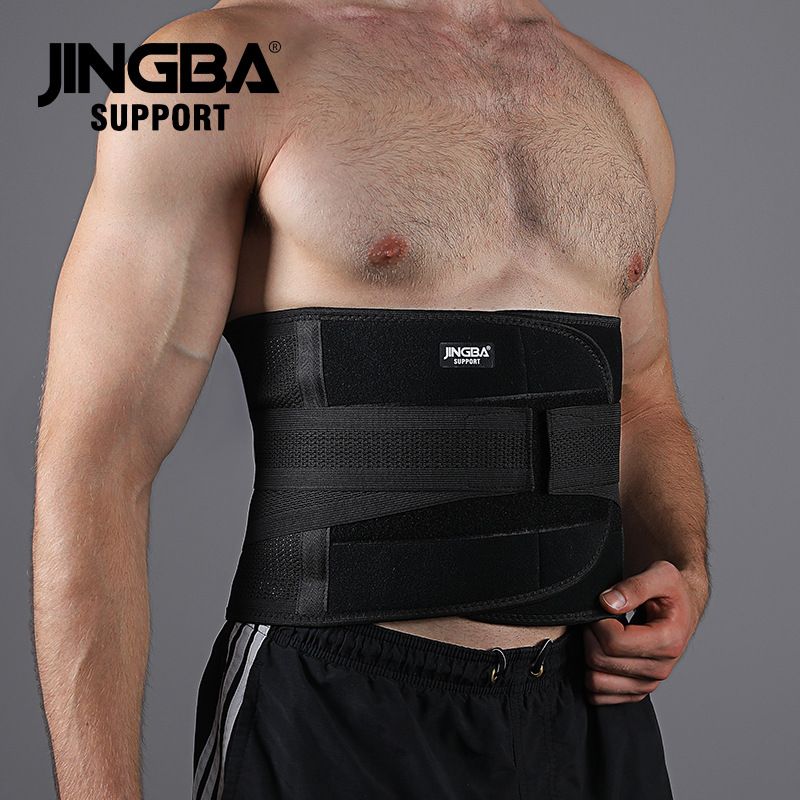JINGBA Support Back Brace For Adults - Adjustable Waist Support Belt For Gym, Basketball, Running, Hiking & Cycling (Black, Grey, Khaki, M-XXL)_desvips.com