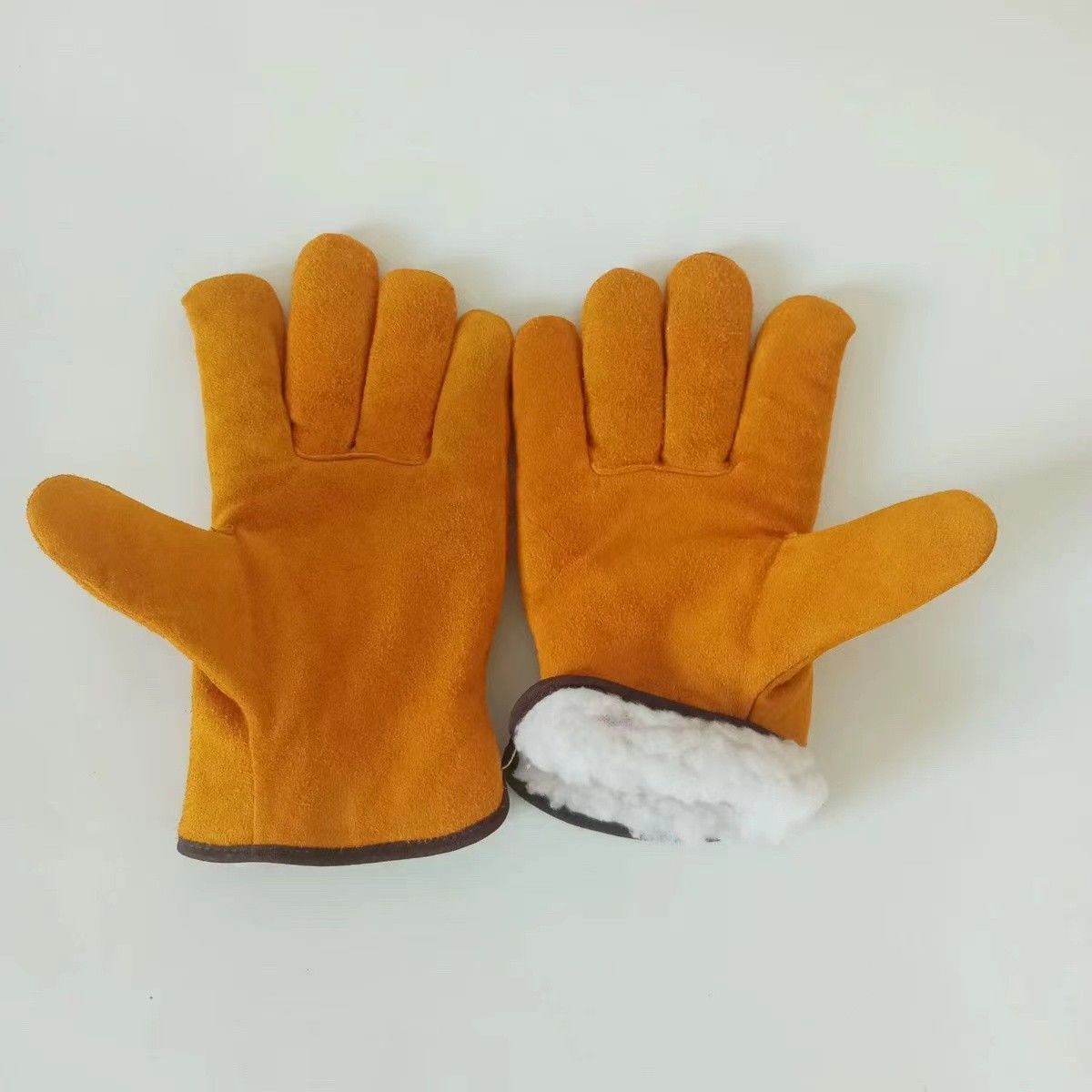 Outdoor Camping Cycling Cowhide Thick Insulation Gloves, Outdoor Barbecue Fire Gloves, Wear-resistant And Heat-resistant Camping Gloves_desvips.com