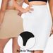 Women Sexy High Waist Dress Half Slip Shapewear Built-in Thong Seam-free Body Shaper Knee Length Butt Lifter Anti-Slip_desvips.com