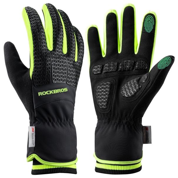 ROCKBROS Warm Gloves, Motorcycle Winter Gloves with Touchscreen and Windproof Feature, Also Suitable for Biking_desvips.com