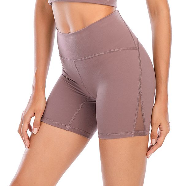 Mesh Patchwork Barely-There Pants For Women, Summer Tight High-Waist Hip-Lifting Breathable Running Fitness Yoga Shorts_desvips.com