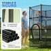 Tappeto Elastico Per Bambini Con Rete Di Sicurezza E Pali Imbottiti Età 3-10 Anni, Ø140 X 190 Cm, Nero_desvips.com