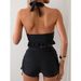 2025 New Solid Color Sexy Ruffle Trim Tank Top With Tie-Up Boxer Briefs Bikini Two-Piece Swimsuit_desvips.com