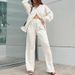 Women's Clothing two-piece high-end long-sleeved loose leopard print spring fashion casual women's suit for women_desvips.com
