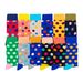 12 Pairs Of Spring And Autumn Dopamine Colorful Polka Dot Mid-calf Socks_desvips.com