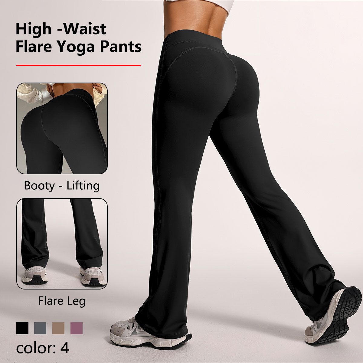 Wide Leg Slim Fit Flare Pants Casual Feel Long Pants For Outdoor Running Sports Fitness Naked Look Slimming_desvips.com