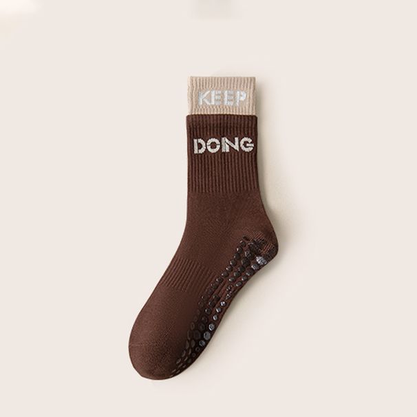 Women's High Elasticity Mid Calf Exercise Yoga Socks Non-Slip Breathable Sweat Wicking Pilates Wrap Around Fitness Socks_desvips.com