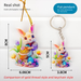 Unique And Stylish Cartoon 2D Acrylic Easter Bunny Car Keychain, Book Bag Accessory, Pendant_desvips.com