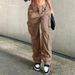 Women's Streetwear Hip Hop Low Rise Cargo Pants - Fashionable Cotton Workwear Straight Leg Trousers For Casual Wear_desvips.com