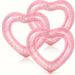 Heart-Shaped Glitter Swim Ring, Inflatable Water Float for Kids Age 3-6, PVC Pool Raft Toy for Summer Beach & Pool Parties - Pack of 1_desvips.com