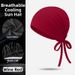 Adjustable Wide Brim Headscarf Base Hat Solid Color Silk Scarf Sun Protection Forehead Protector For Cycling Sports & Outdoor_desvips.com