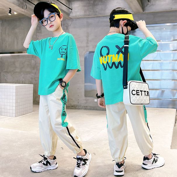 Children's Clothing Boys' Outfit 2023 New Summer Style Boys, Suitable For Older Children, Sporty, Lightweight, Cool,_desvips.com