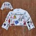 Graffiti Eagle Print Long Sleeve Loose Hip-Hop T-Shirt Trendy Brand Series Crew Neck Hot Sale_desvips.com