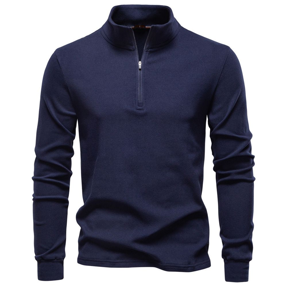 Warm Base Layer Zipper Half Stand Collar Sweatshirt Long Sleeve New 2025 Men's European Size Autumn Winter Derong_desvips.com
