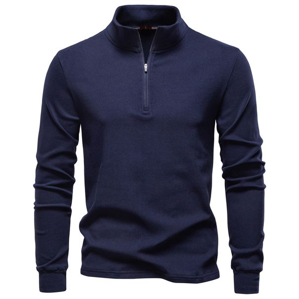 Warm Base Layer Zipper Half Stand Collar Sweatshirt Long Sleeve New 2025 Men's European Size Autumn Winter Derong_desvips.com