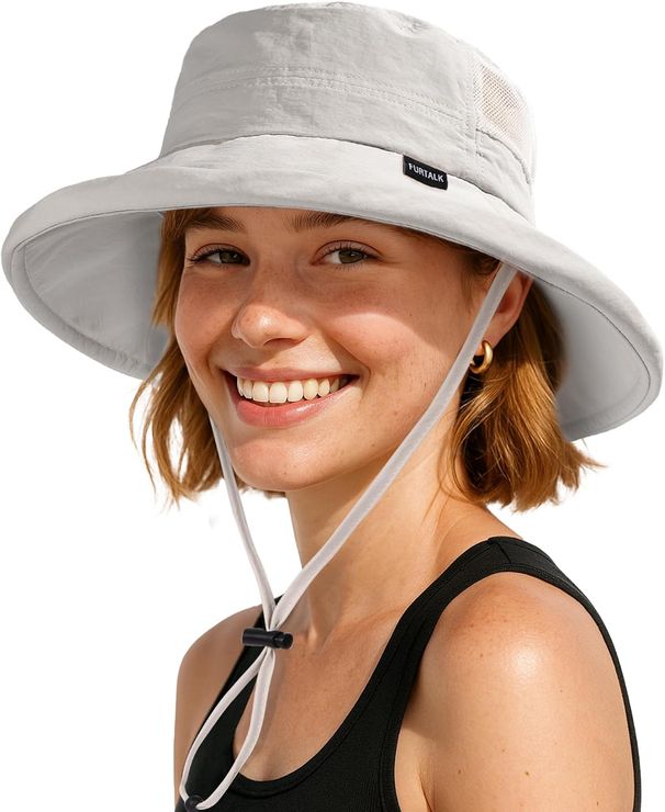 Wide Brim Sun With Ponytail Hole For Women UPF 80+ UV Protection Packable Bucket Hiking Travel Outdoor Hat_desvips.com