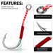High Carbon Steel Iseni Sea Iron Plate Single Tying Bright Silk Boat Feather Bulk Fishing Hook_desvips.com