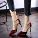 Soled Ddmywed Red High Heeled Shoes Sexy Satin One Line Buckle Pointed Rhinestone Spring Slim Heel Dress Women S Singles_desvips.com