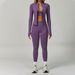 2/3PCS Seamless Yoga Set Gym Workout Athletic Wear Women Legging Fitness Three-piece Top Long Sleeve Sports Suits_desvips.com