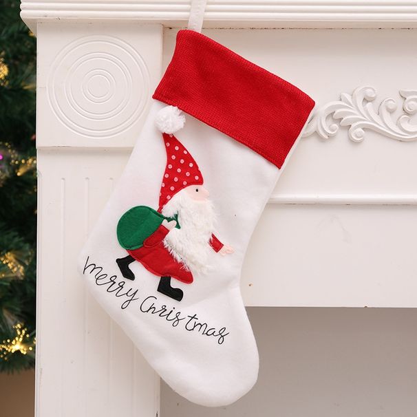 001 Qiaoding Supplies Velvet Santa Creative New Plush Christmas Gift Socks Decoration_desvips.com