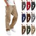 Summer New Men's Cargo Pants Drawstring Multi Pocket Casual Pants_desvips.com