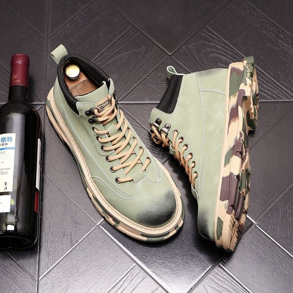 Martin High British Style Ins Mid Top Short Tooling Autumn And Winter Men S Shoes Increase Casual Desert Boots_desvips.com