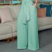 Women's Clothing women's elegant shirt collar sleeveless solid color zipper strap wide leg jumpsuit_desvips.com