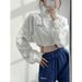 Womens Cropped Jacket Loose Sports Zip Up Windbreaker Korean Streetwear Coat Female Gorpcore Drawstring Lightweight_desvips.com