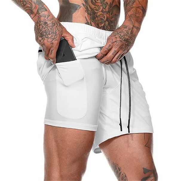 2 In 1 Compression Shorts For Men Gym Workout Running Shorts With Phone Pockets Athletic Quick Dry Activewear Training Jogging_desvips.com