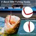 FishTrip Red V-Bend Baitholder Fishing Hooks 50-100pcs Double-barbed Hooks For Bass Crappie Soft Live Baits Saltwater Freshwater_desvips.com