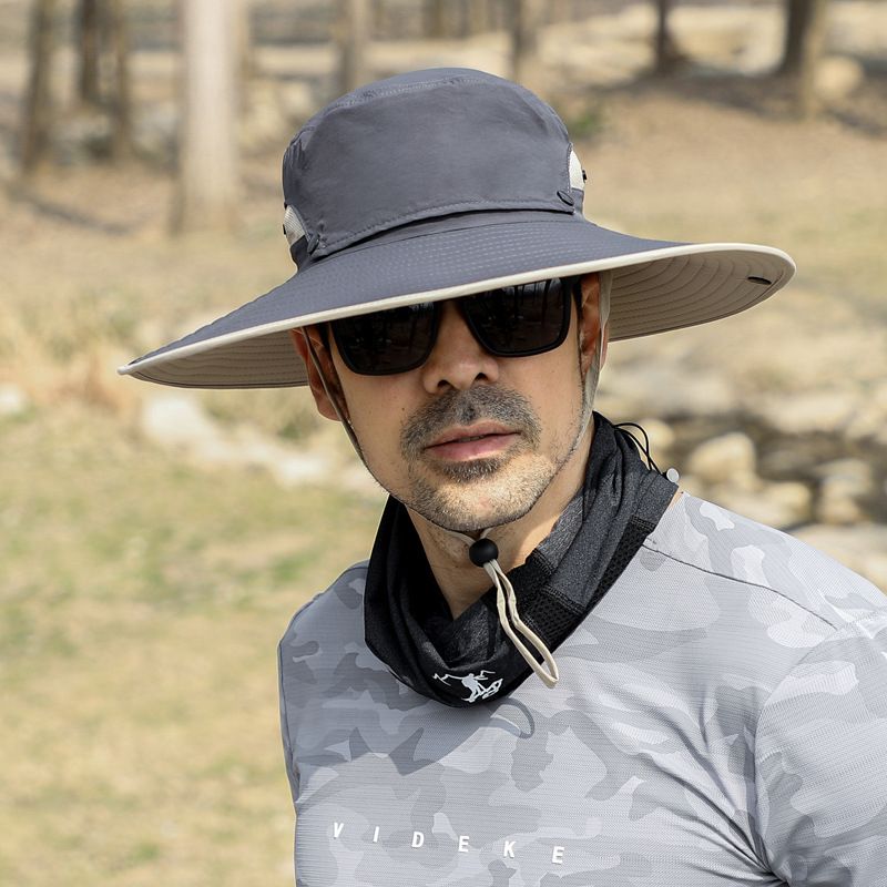 Men's Mesh Breathable Fisherman Hat - Detachable Top & UPF 50+ Sun Protection For Summer Fishing_desvips.com