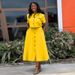 Women's new temperament round neck short-sleeved top high waist button-down skirt suit_desvips.com