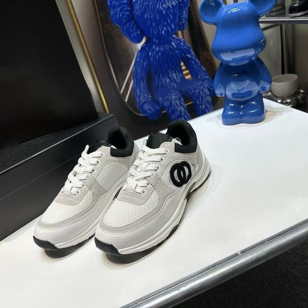 Correct 1 High Version 1 Small Fragrance Style Panda Color Sports Casual Genuine Leather Mesh Breathable Height Increasing Lace-up_desvips.com