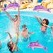 Kids Inflatable Sea Animal Ride-On - Thickened Purple Starry Dolphin Pool Float For Children Outdoor Water Play Toy With Safety Handles_desvips.com
