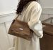 Women's Shoulder Bag: Trendy Chain Crossbody Bag, Triple Tone: Grey/Brown/Blue E0a1_desvips.com