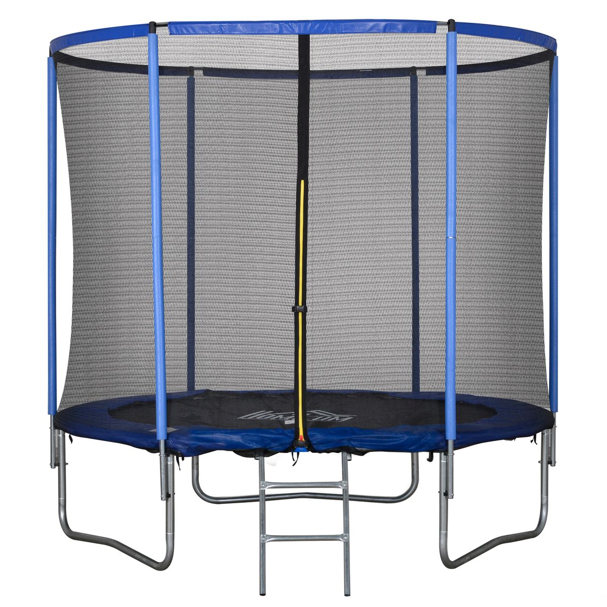 Trampolino Elastico Da Esterno, Tappeto Elastico Per Adulti Da Giardino Con Rete Di Sicurezza E Bordo Imbottito, Giochi Da Giardino E , Ø244x240cm, Blu E Nero_desvips.com